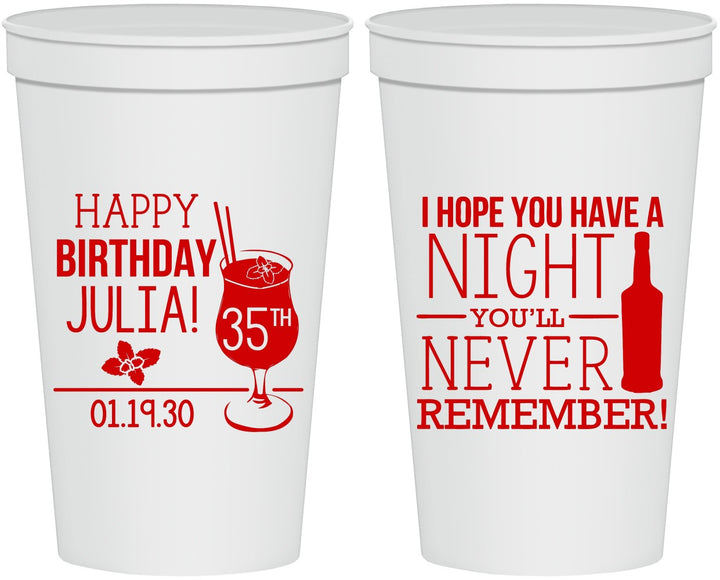 Personalized Birthday 22 oz Stadium Cups - 35th | 20092
