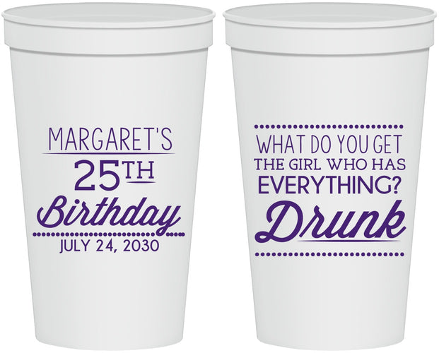 Personalized Birthday 22 oz Stadium Cups - 25th | 20093