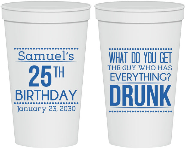 Personalized Birthday 22 oz Stadium Cups - 25th | 20094