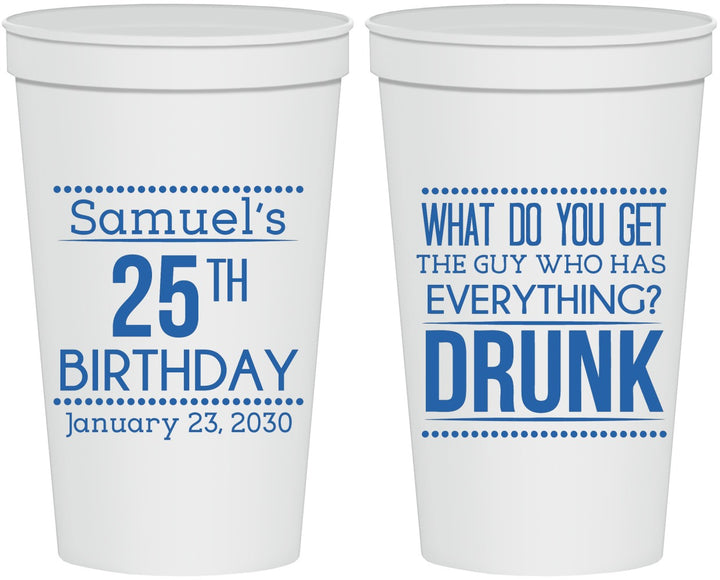 Personalized Birthday 22 oz Stadium Cups - 25th | 20094