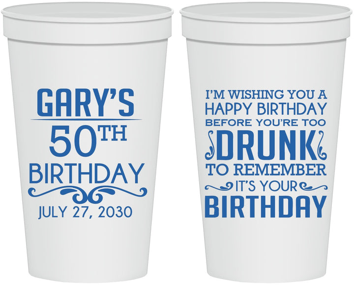 Personalized Birthday 22 oz Stadium Cups - 50th | 20095