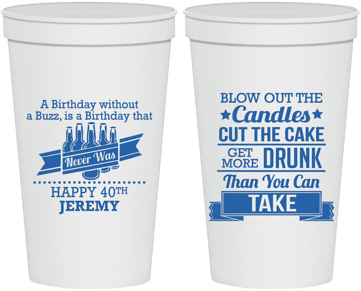 Personalized Birthday 22 oz Stadium Cups - 40th | 20101