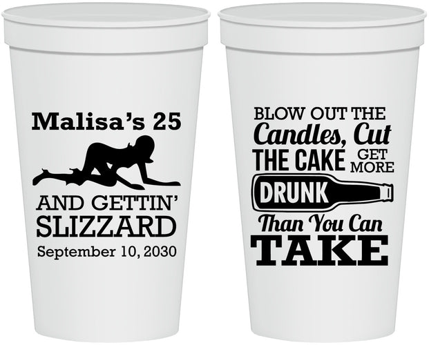 Personalized Birthday 22 oz Stadium Cups - 25th Strip Club | 20102