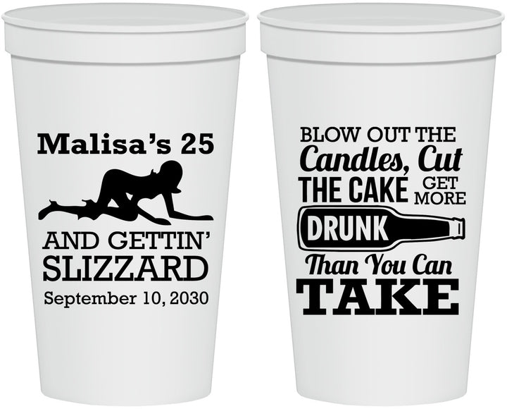 Personalized Birthday 22 oz Stadium Cups - 25th Strip Club | 20102