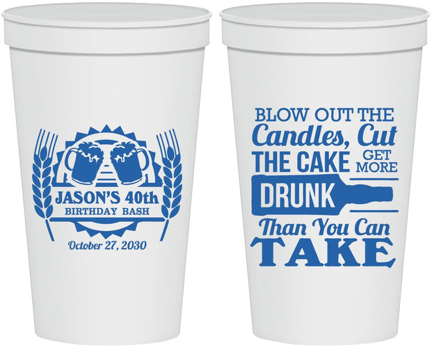 Personalized Birthday 22 oz Stadium Cups - 40th | 20103