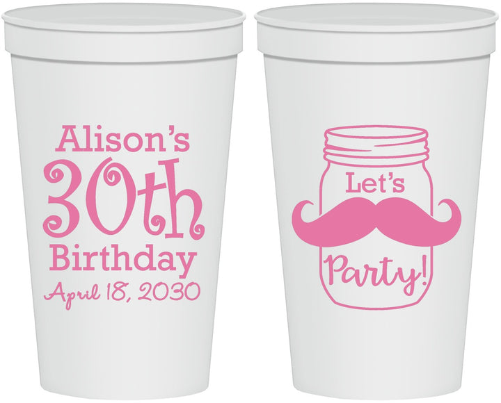 Personalized Birthday 22 oz Stadium Cups - 30th | 20104