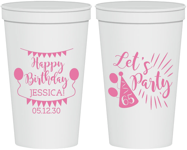 Personalized Birthday 22 oz Stadium Cups - 65th | 20105