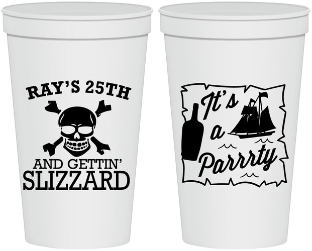 Personalized Birthday 22 oz Stadium Cups - 25th Pirate | 20107