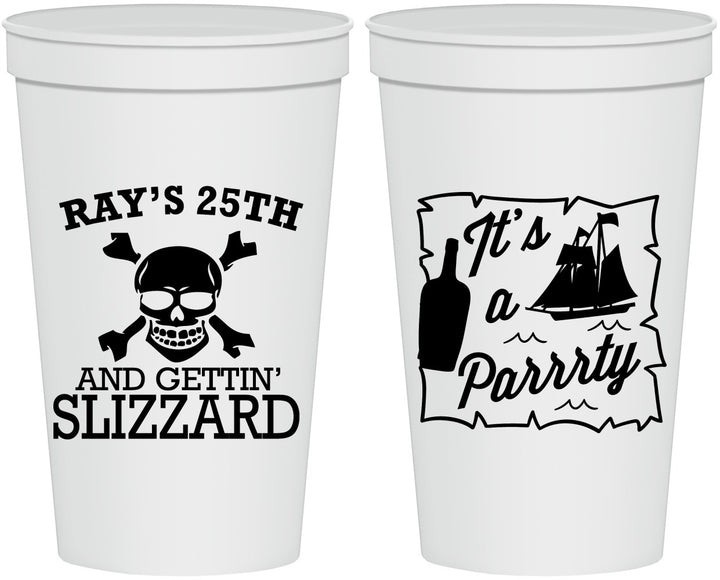 Personalized Birthday 22 oz Stadium Cups - 25th Pirate | 20107
