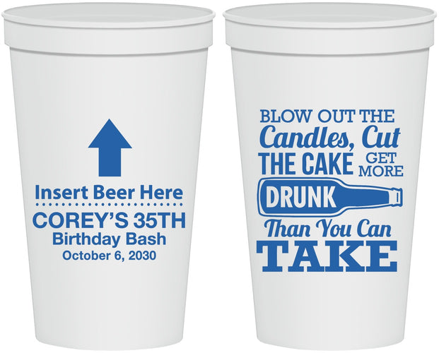 Personalized Birthday 22 oz Stadium Cups - 35th | 20111