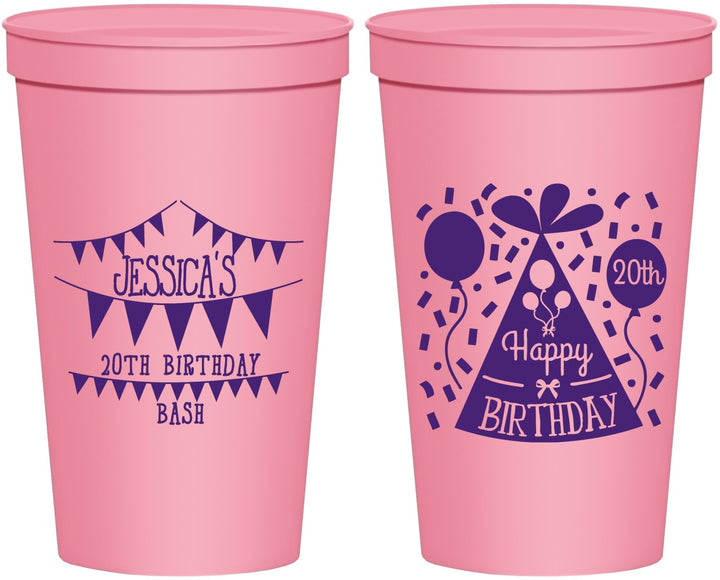 Personalized Birthday 22 oz Stadium Cups - 20th | 20113