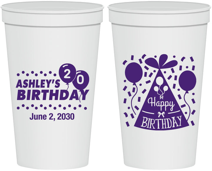 Personalized Birthday 22 oz Stadium Cups - 20th | 20114