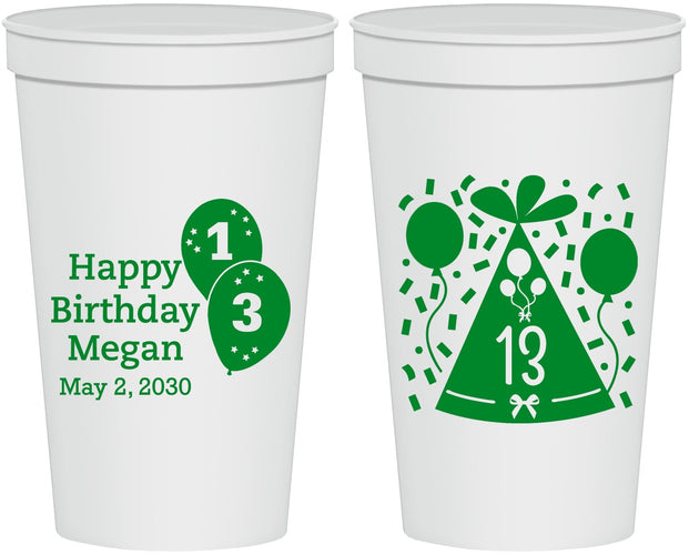 Personalized Birthday 22 oz Stadium Cups - 13th | 20115