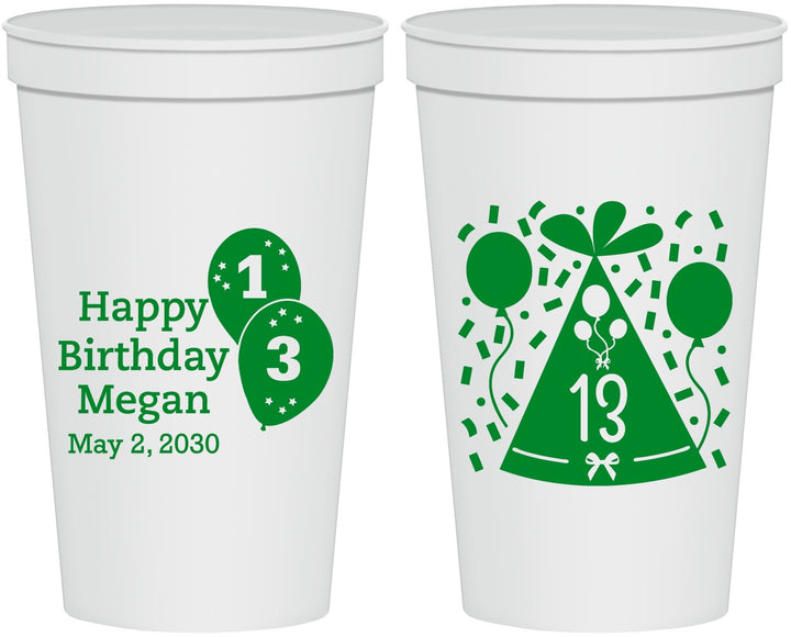 Personalized Birthday 22 oz Stadium Cups - 13th | 20115
