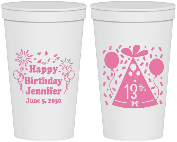 Personalized Birthday 22 oz Stadium Cups - 13th | 20116