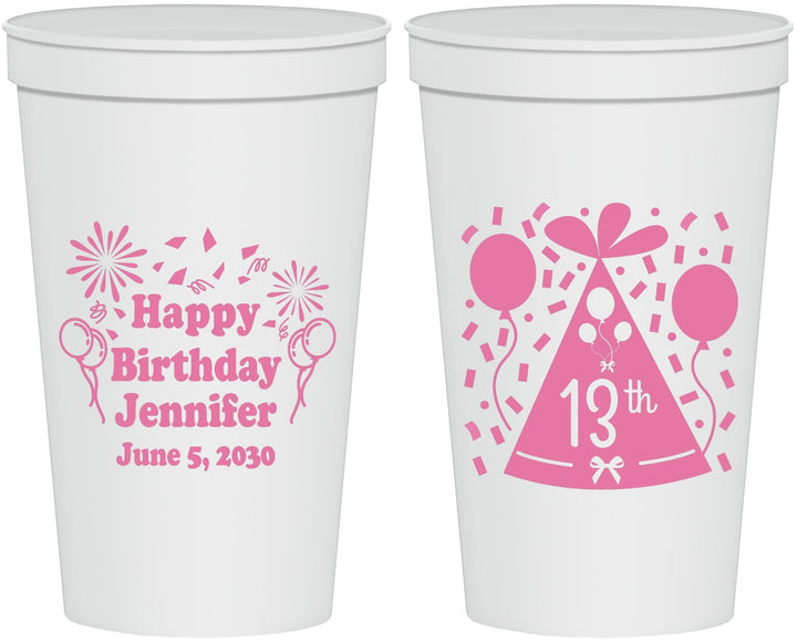 Personalized Birthday 22 oz Stadium Cups - 13th | 20116