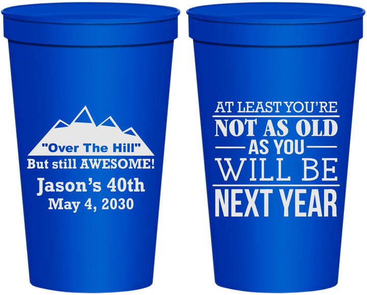 Personalized Birthday 22 oz Stadium Cups - 40th Over The Hill | 20121