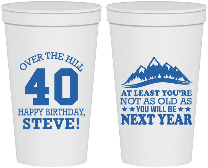 Personalized Birthday 22 oz Stadium Cups - 40th Over The Hill | 20123