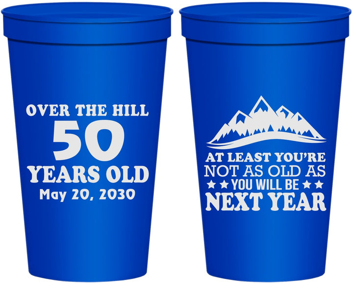 Personalized Birthday 22 oz Stadium Cups - 50th Over The Hill | 20124