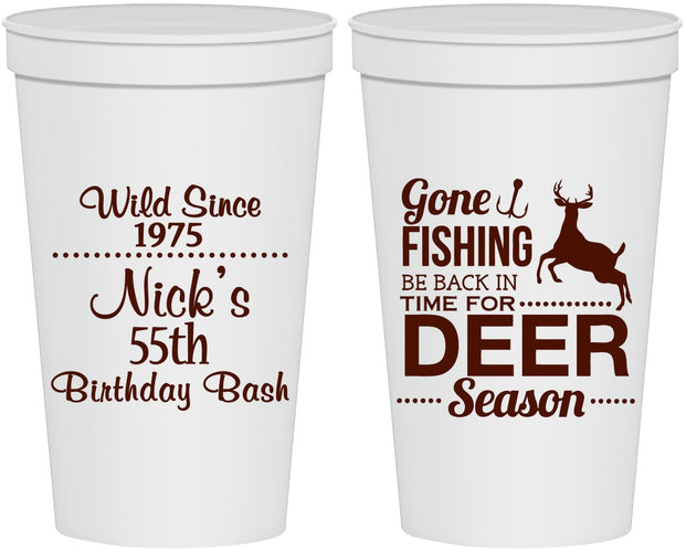 Personalized Birthday 22 oz Stadium Cups - 55th Gone Fishing | 20128