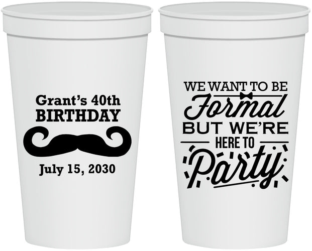 Personalized Birthday 22 oz Stadium Cups - 40th | 20131