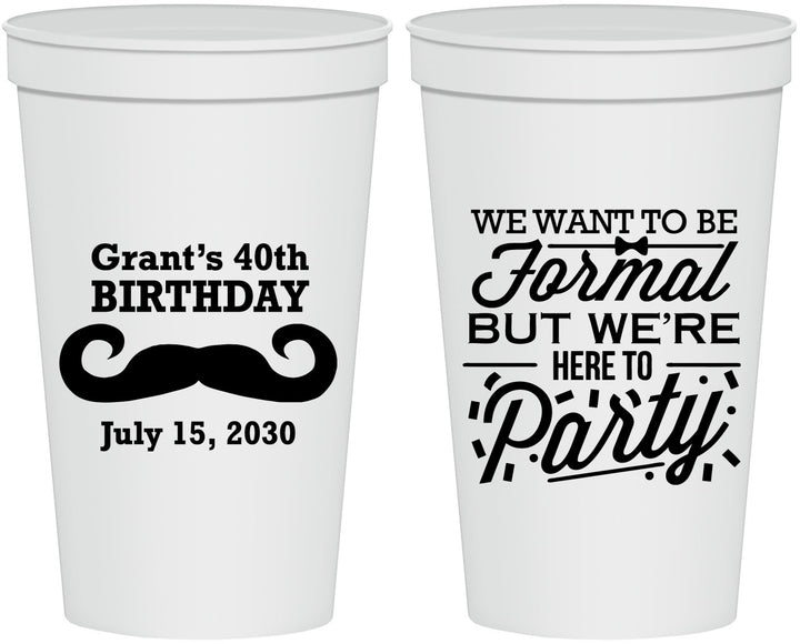 Personalized Birthday 22 oz Stadium Cups - 40th | 20131
