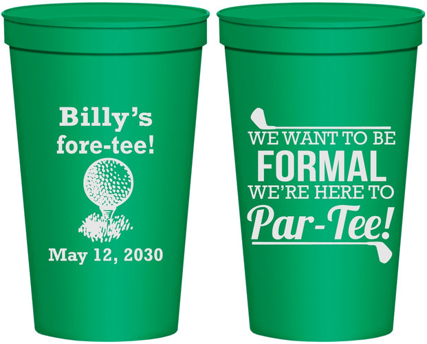 Personalized Birthday 22 oz Stadium Cups - 40th Golf | 20134