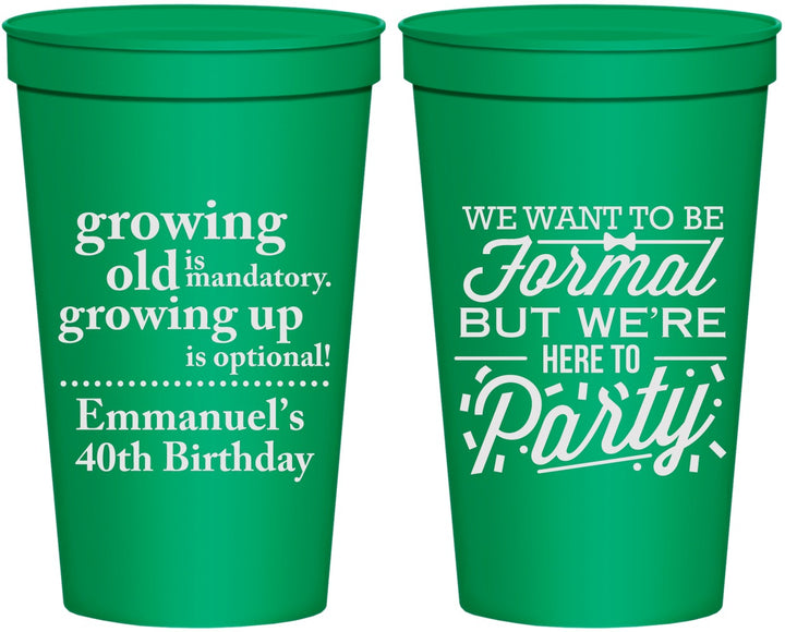 Personalized Birthday 22 oz Stadium Cups - 40th | 20135