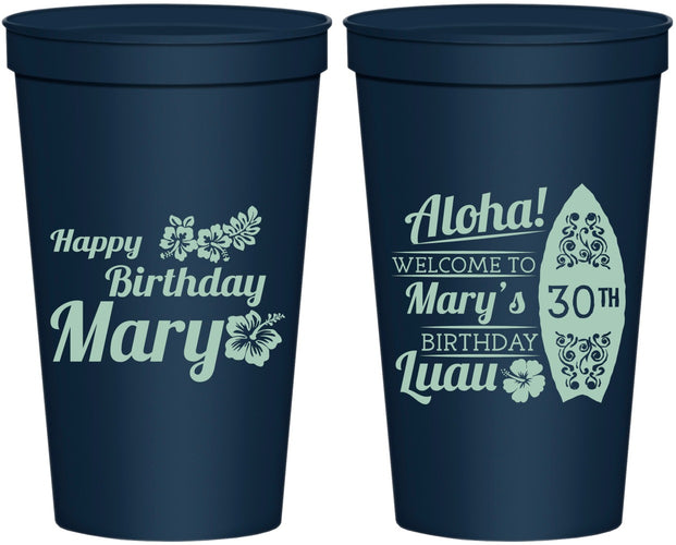 Personalized Birthday 22 oz Stadium Cups - 30th Hawaii | 20136