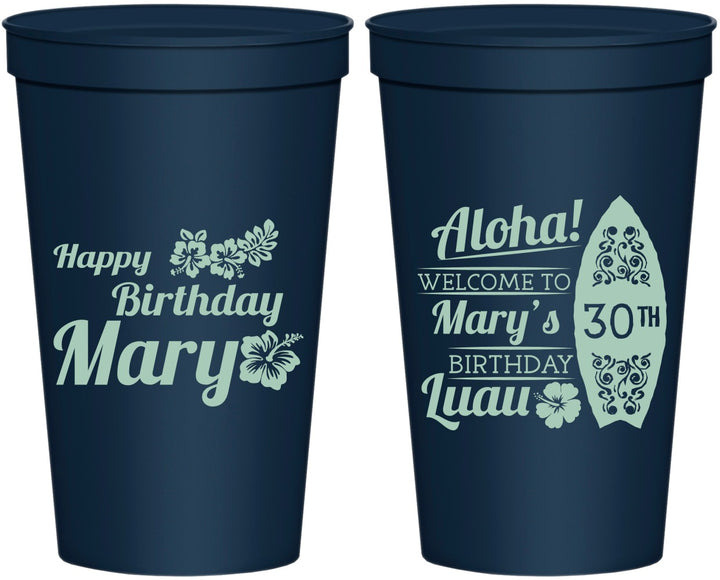 Personalized Birthday 22 oz Stadium Cups - 30th Hawaii | 20136