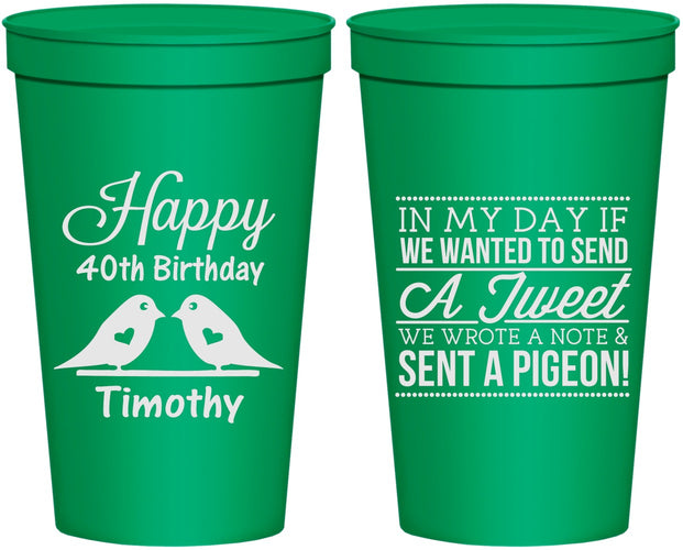 Personalized Birthday 22 oz Stadium Cups - 40th | 20139
