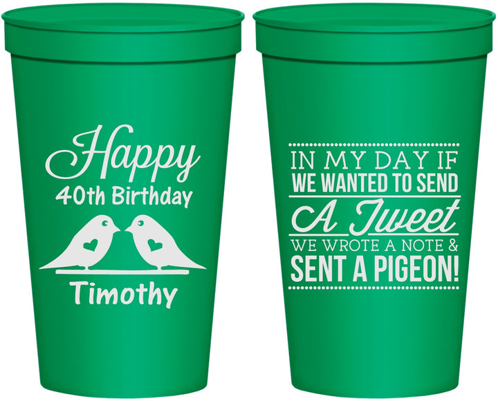 Personalized Birthday 22 oz Stadium Cups - 40th | 20139