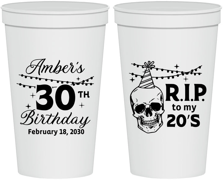 Personalized Birthday 22 oz Stadium Cups - 30th Rip 20 | 20140