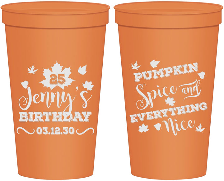 Personalized Birthday 22 oz Stadium Cups - 25th Thanksgiving | 20144