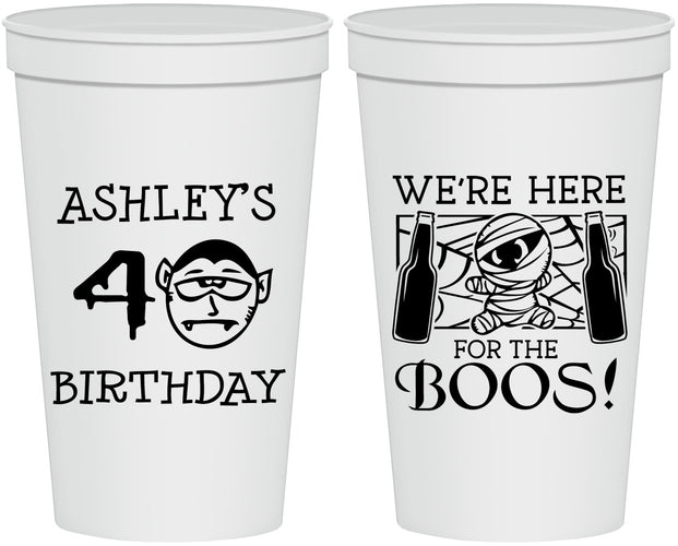 Personalized Birthday 22 oz Stadium Cups - 40th Halloween | 20145