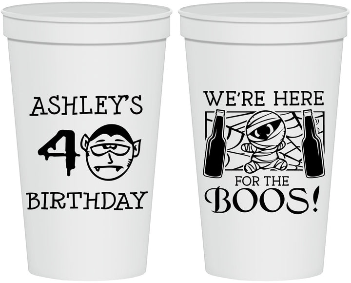 Personalized Birthday 22 oz Stadium Cups - 40th Halloween | 20145