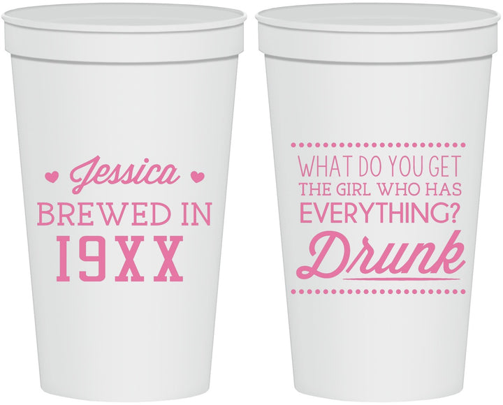 Personalized Birthday 22 oz Stadium Cups - Drunk | 20147