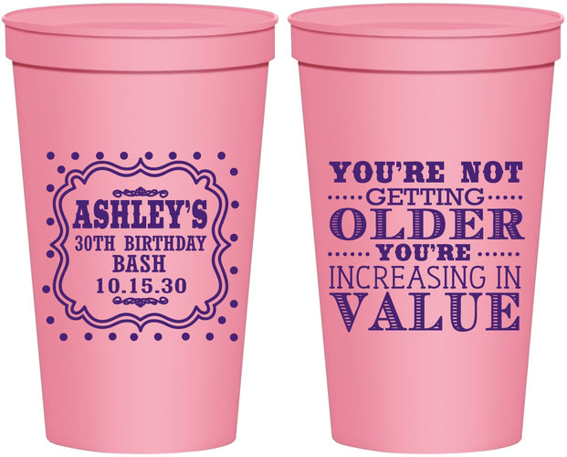 Personalized Birthday 22 oz Stadium Cups - 30th | 20149