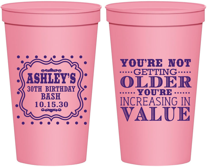 Personalized Birthday 22 oz Stadium Cups - 30th | 20149