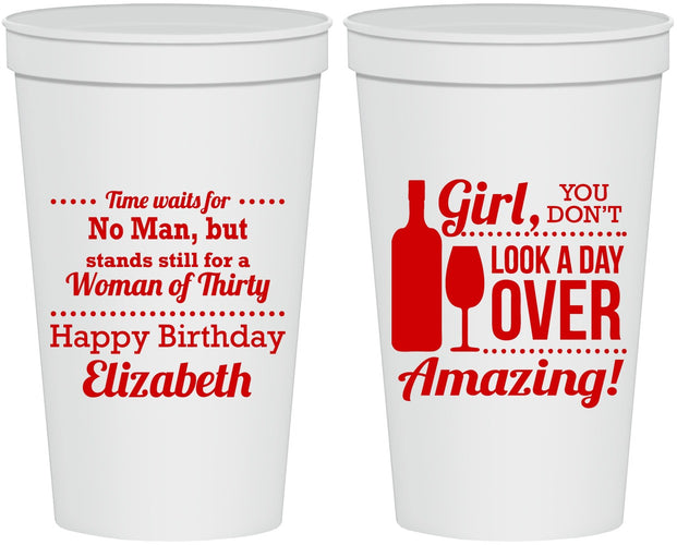 Personalized Birthday 22 oz Stadium Cups - Look A Day Over Amazing | 20150