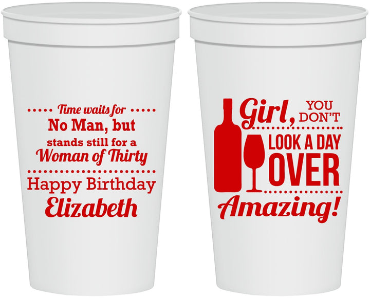Personalized Birthday 22 oz Stadium Cups - Look A Day Over Amazing | 20150
