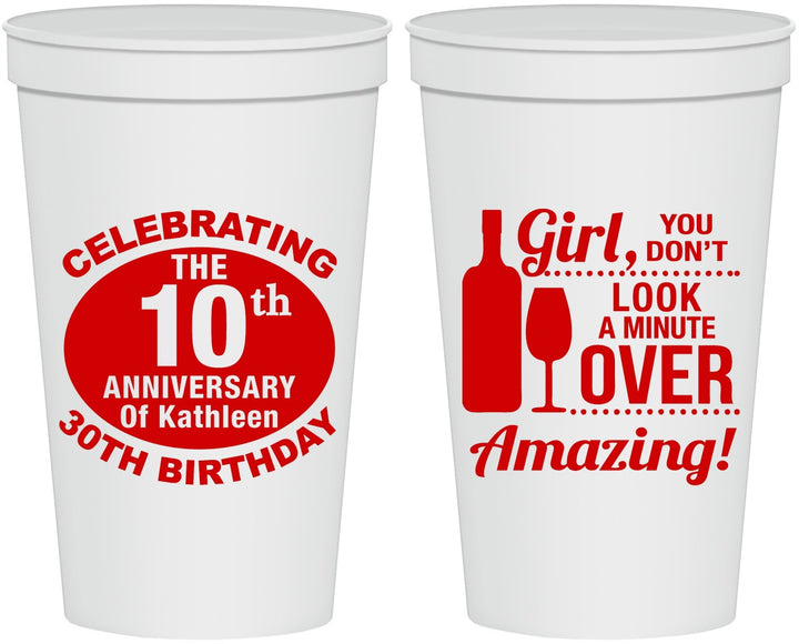 Personalized Birthday 22 oz Stadium Cups - 40th | 20151