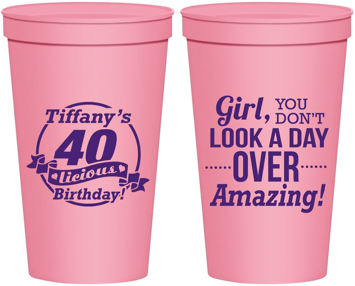 Personalized Birthday 22 oz Stadium Cups - 40th | 20153