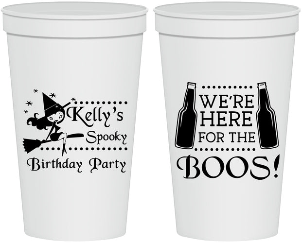 Personalized Birthday 22 oz Stadium Cups - Halloween Spooky Boos | 20158
