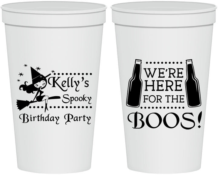 Personalized Birthday 22 oz Stadium Cups - Halloween Spooky Boos | 20158