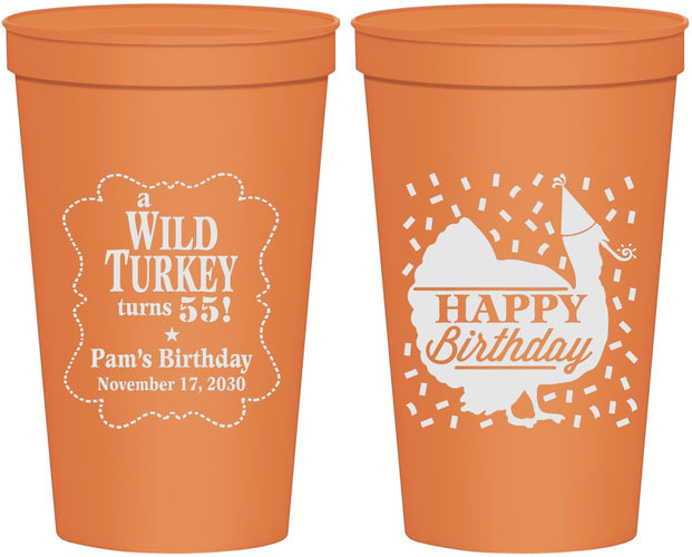 Personalized Birthday 22 oz Stadium Cups - 55th Wild Turkey | 20159