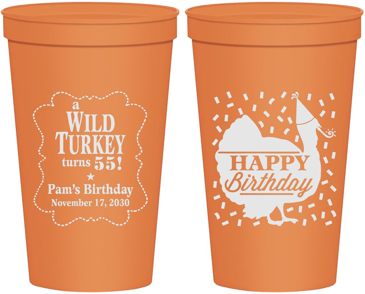 Personalized Birthday 22 oz Stadium Cups - 55th Wild Turkey | 20159