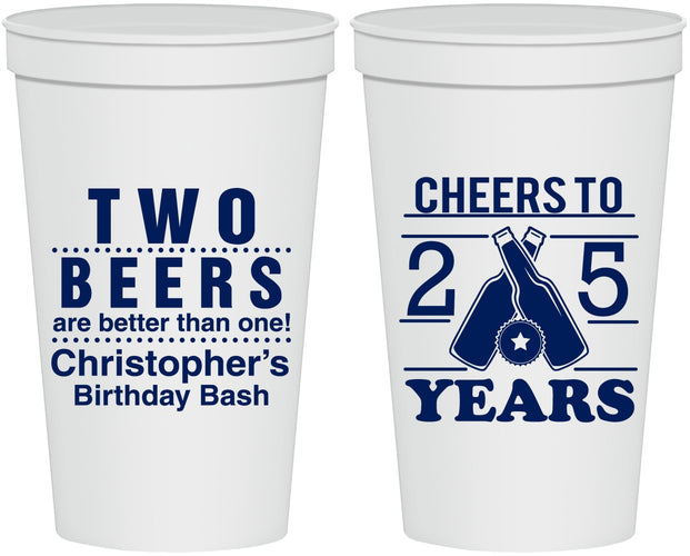 Personalized Birthday 22 oz Stadium Cups - Cheers To 25 Years | 20163