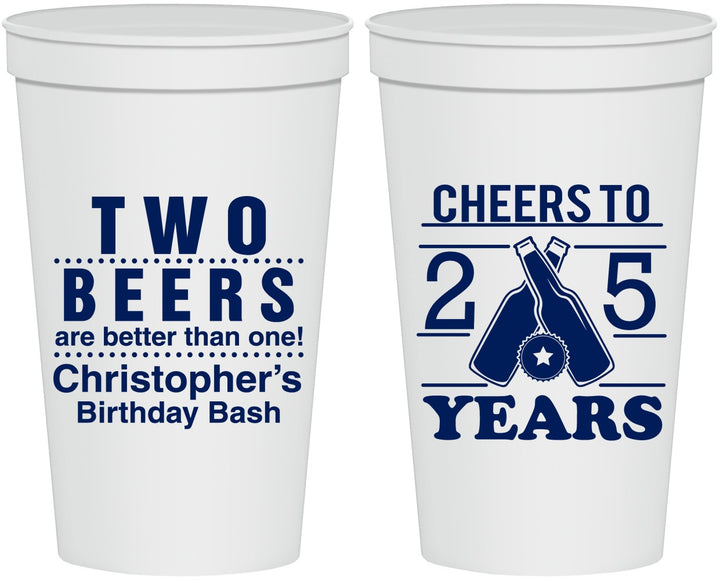Personalized Birthday 22 oz Stadium Cups - Cheers To 25 Years | 20163