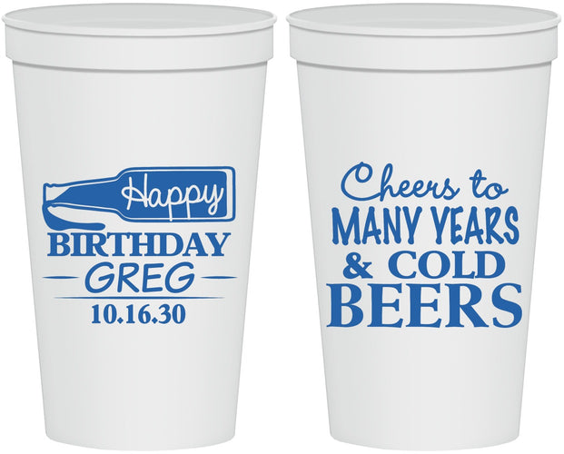 Personalized Birthday 22 oz Stadium Cups - Cheers To Many Years | 20167
